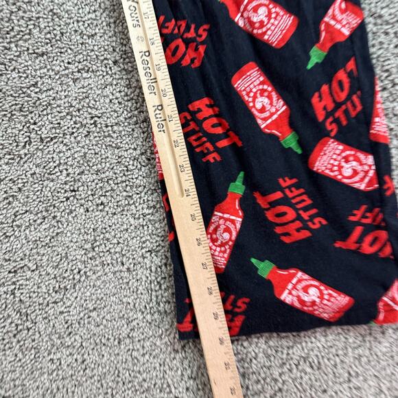 Srircha Hot Sauce Pajamas Mens Extra Large Black Red AOP Lounge Pants FLAW - Picture 7 of 13